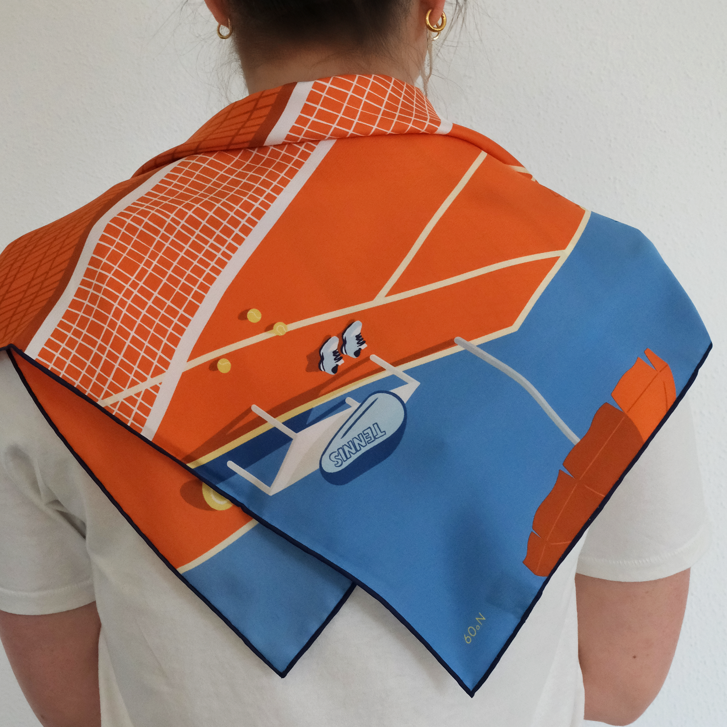 Silk scarf Tennis No. 09