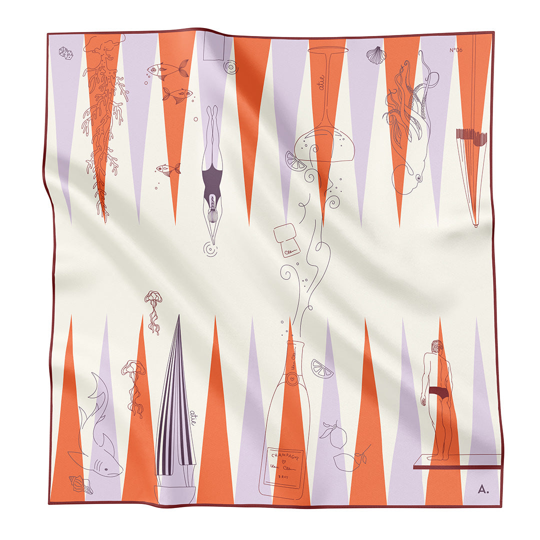 Silk Scarf Backgammon N°06 Midi