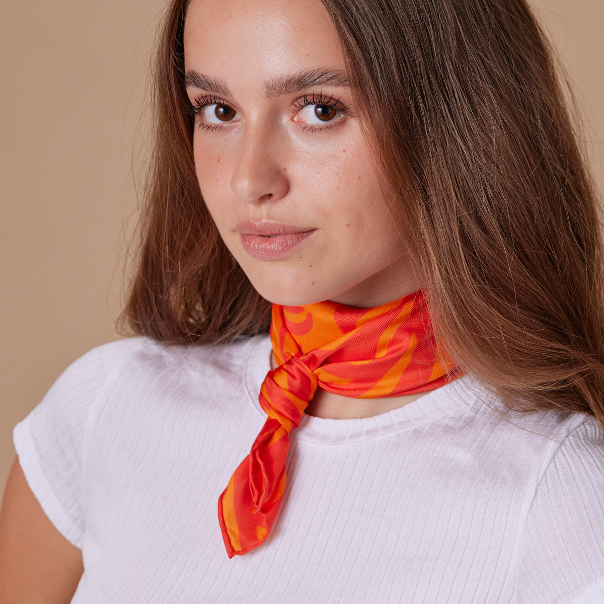 Seidentuch Zebra N°01 Midi Rot/Orange