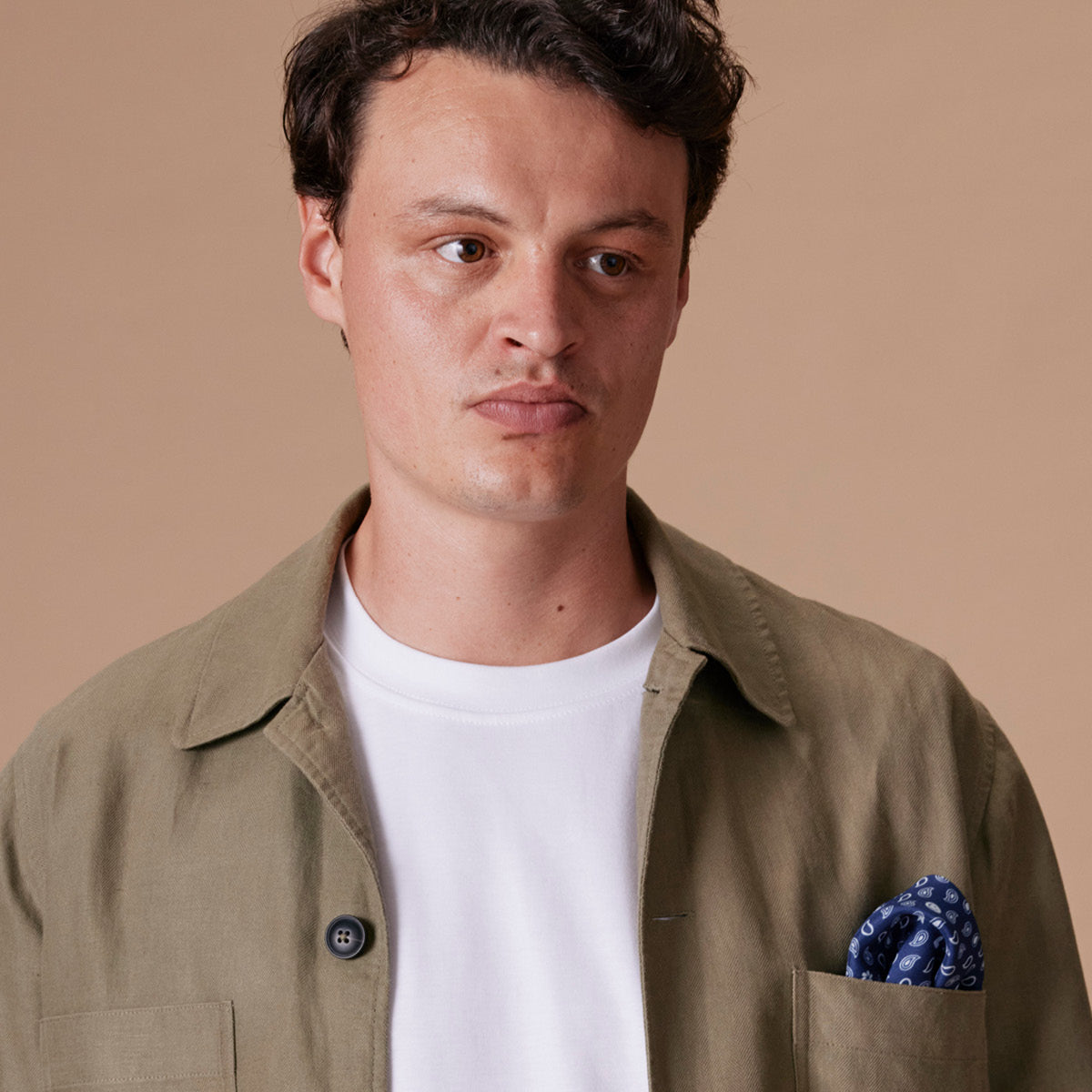Seidentuch Paisley N°05 Mini Navy/Hellblau