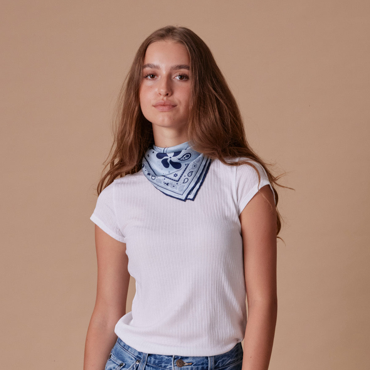 Seidentuch Paisley N°05 Little Blau
