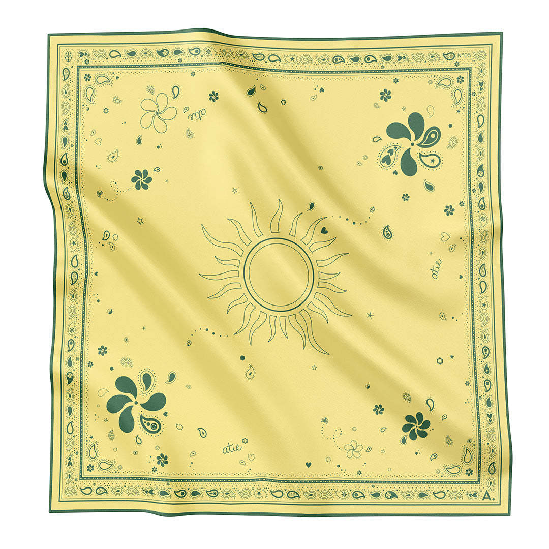 Seidentuch Paisley N°05 Little Gelb/Grün