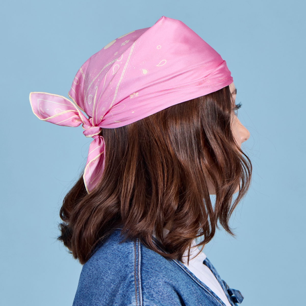 Seidentuch Paisley N°05 Little Pink & Gelb