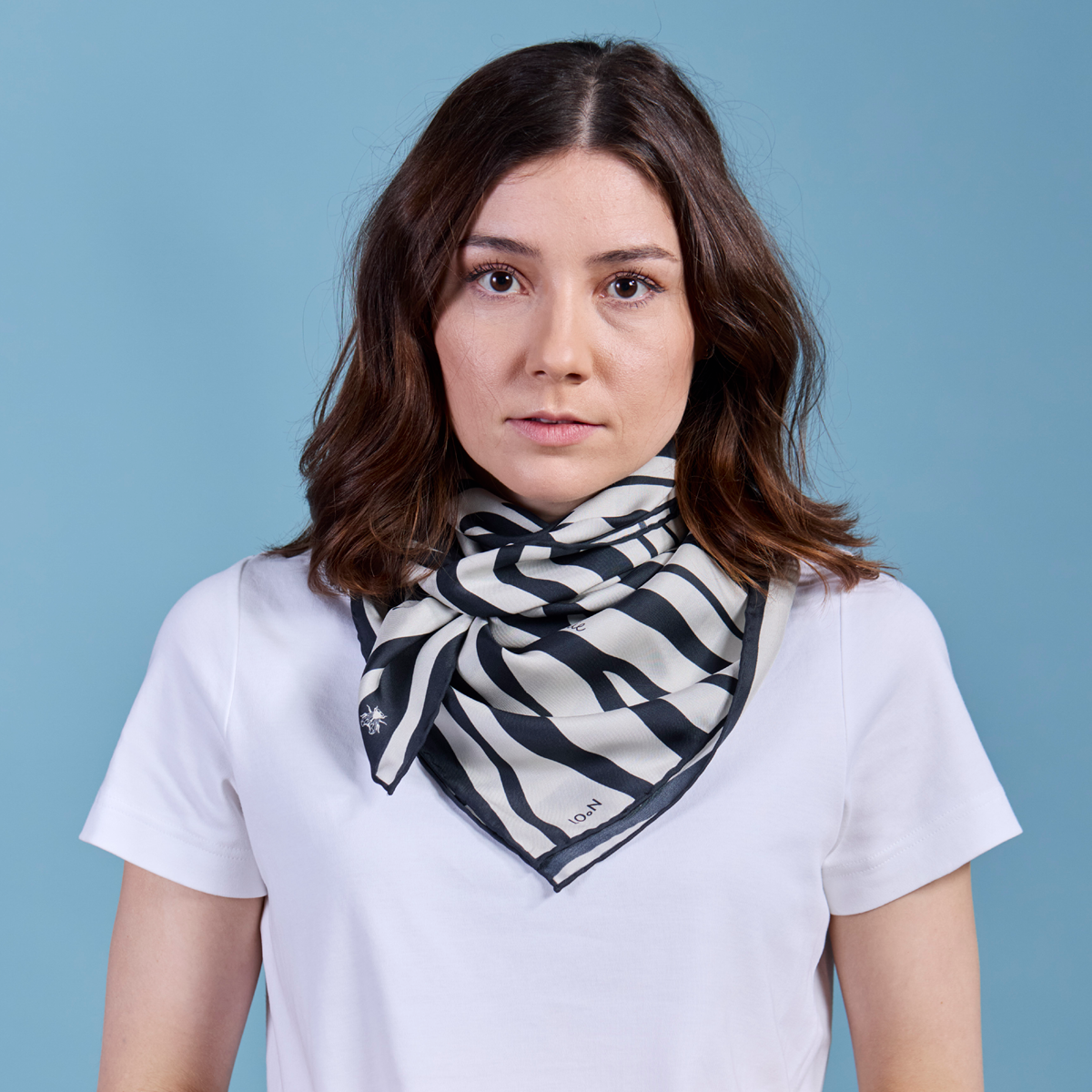 Silk Scarf Zebra N°01 Black