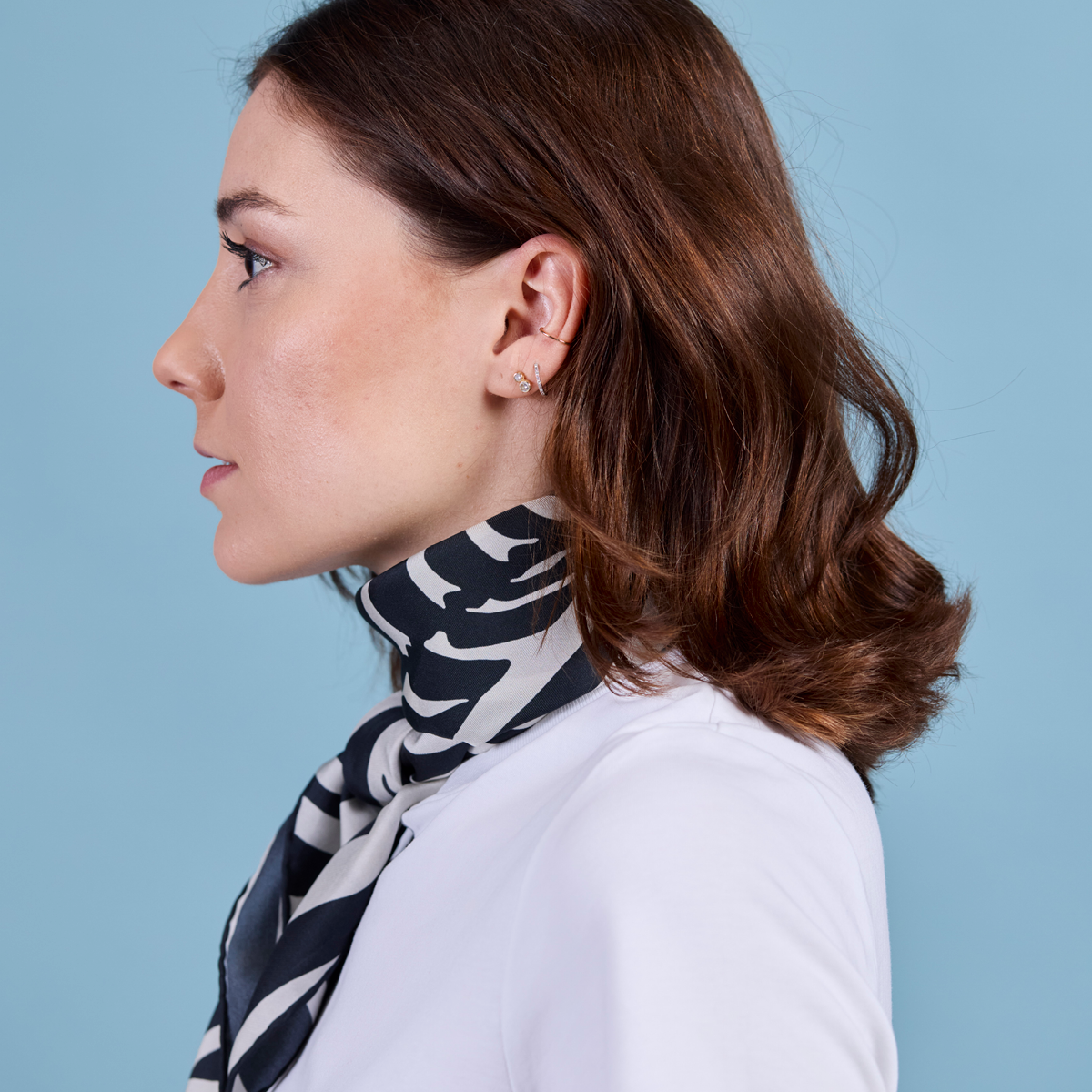 Silk Scarf Zebra N°01 Black