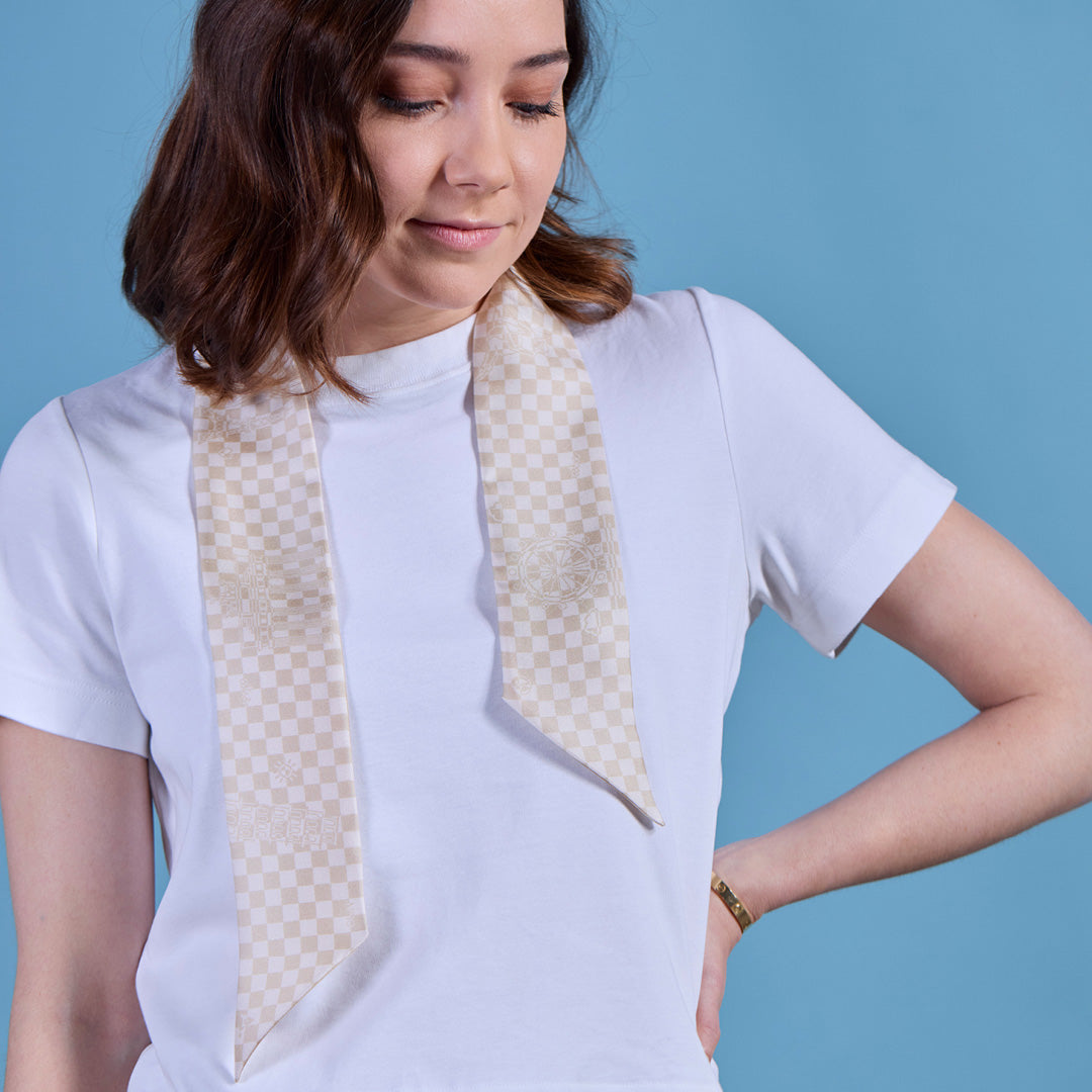 Seidentuch Twilly N°10 – Beige/ Off-White
