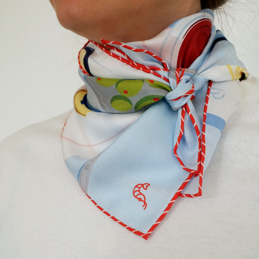 Silk scarf Summer Table N°08