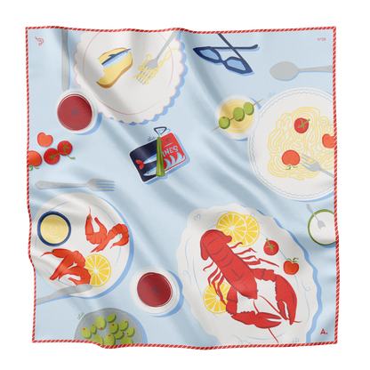 Silk scarf Summer Table N°08
