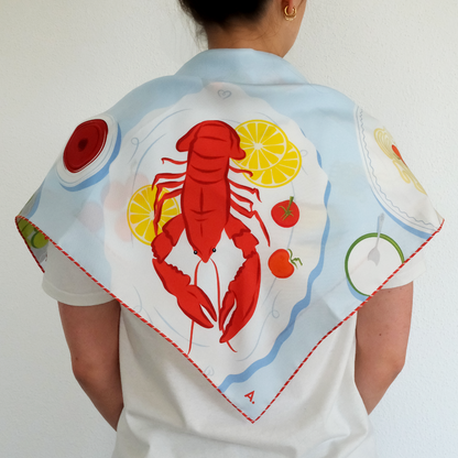 Silk scarf Summer Table N°08