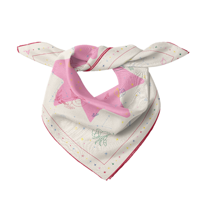 Seidentuch Astro N°12 Off-White/Rosa