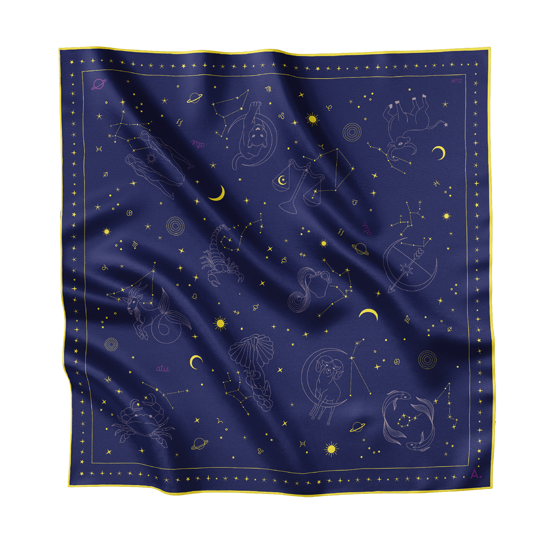 Seidentuch Astro N°12 Navy