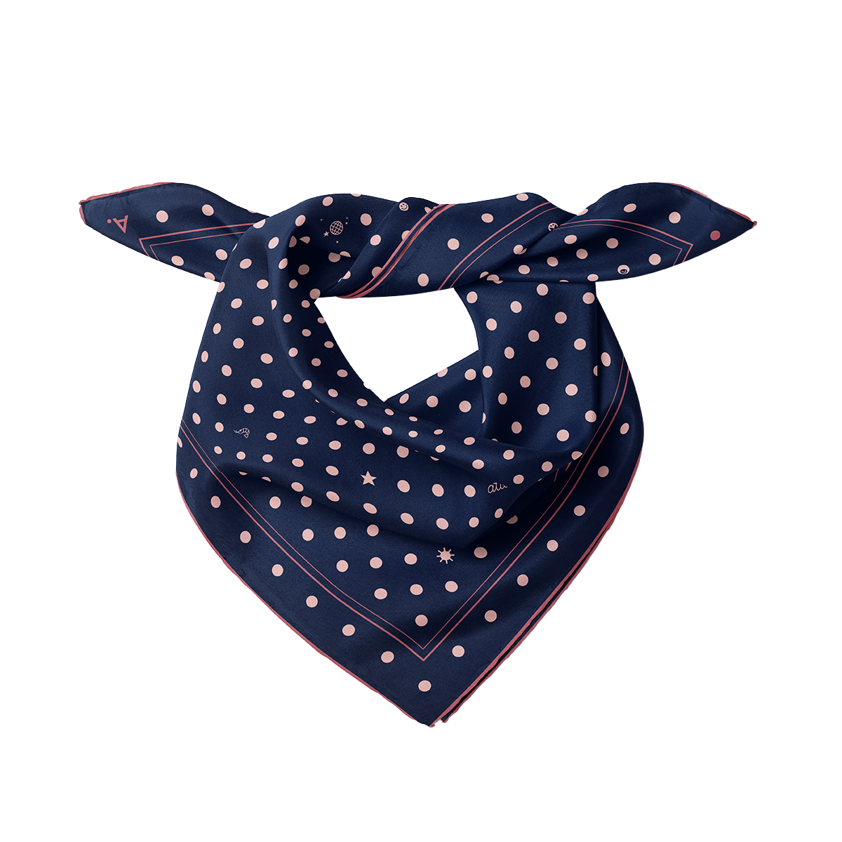 Seidentuch Dots N°14 navy