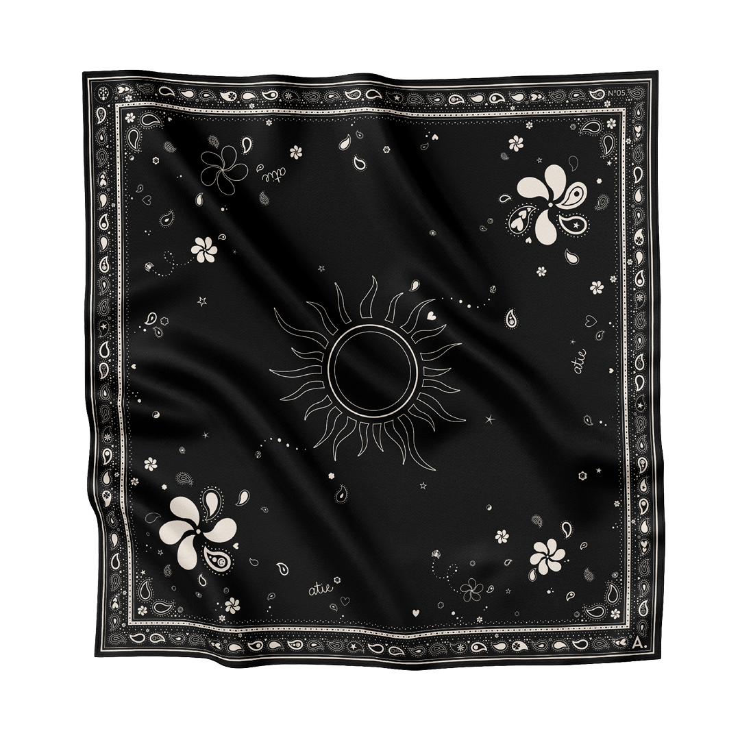 Silk Scarf Paisley N°05 Little Black