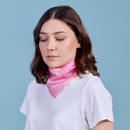 Seidentuch Paisley N°05 Little Pink & Gelb