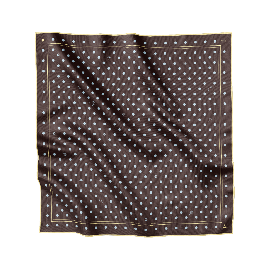 Seidentuch Dots N°14 braun