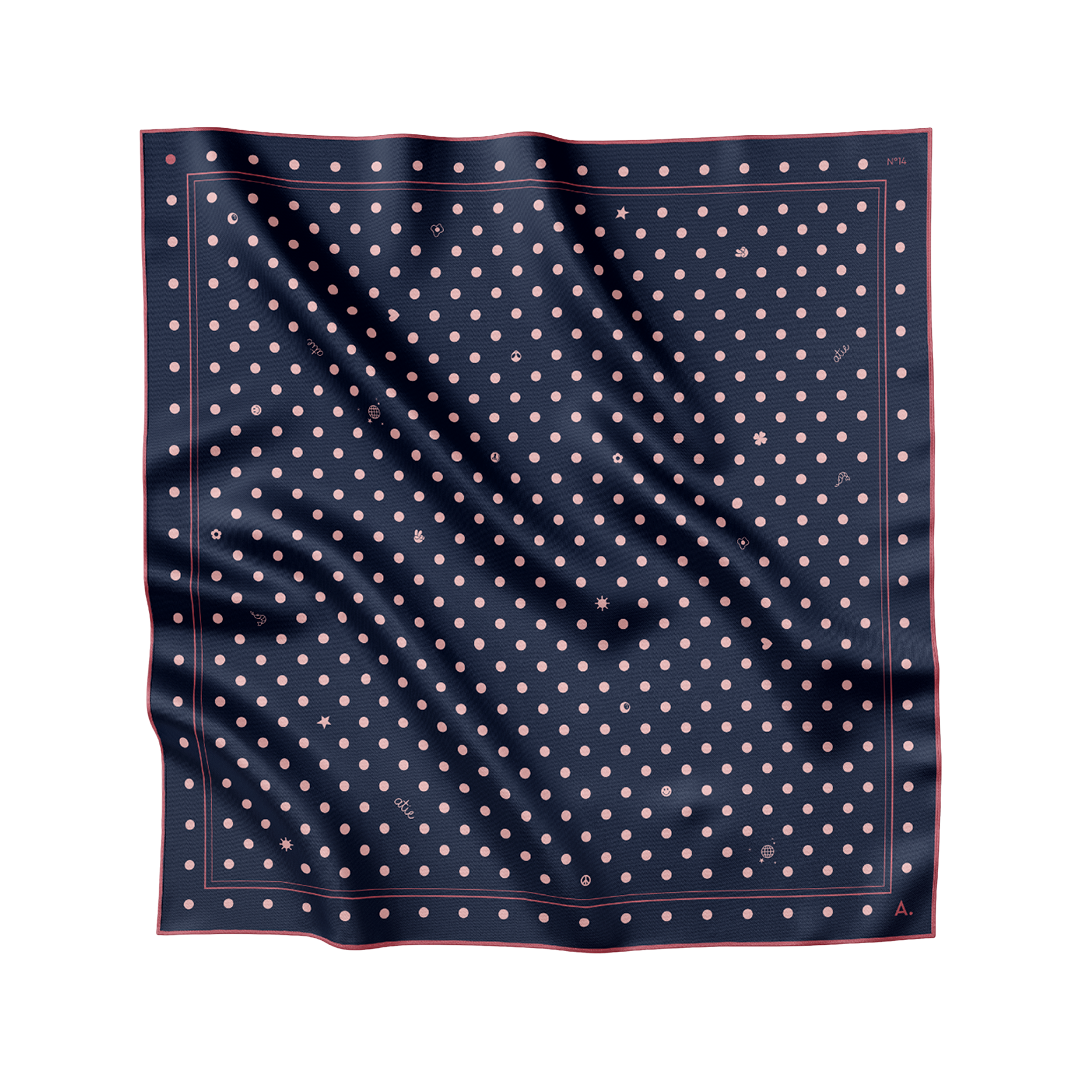Seidentuch Dots N°14 navy