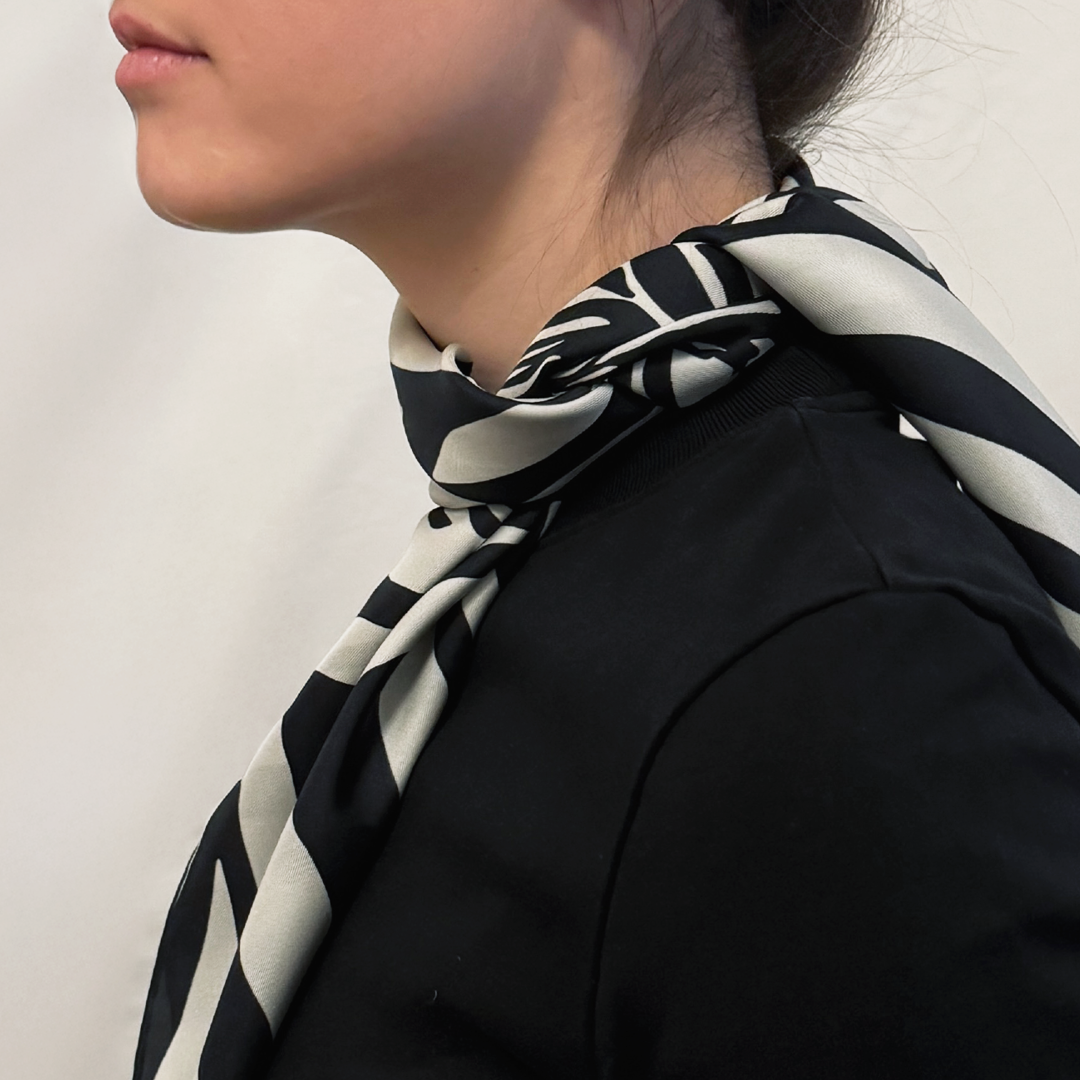 Silk Scarf Zebra N°01 Black