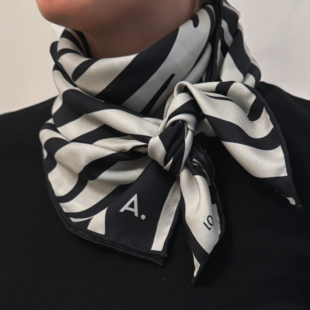 Silk Scarf Zebra N°01 Black