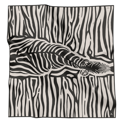 Silk Scarf Zebra N°01 Black