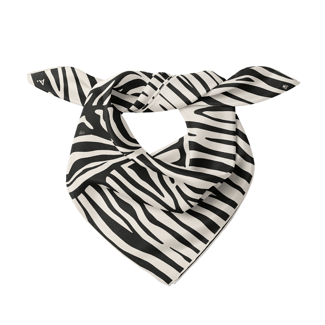 Seidentuch Zebra N°01 Schwarz