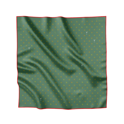 Seidentuch Olive N°08 Mini Grün / Rot