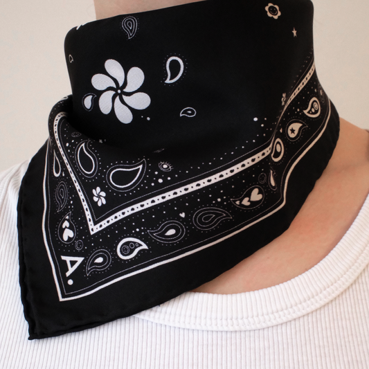 Seidentuch Paisley N°05 Little Schwarz