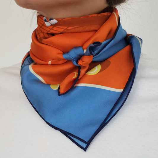 Silk scarf Tennis No. 09