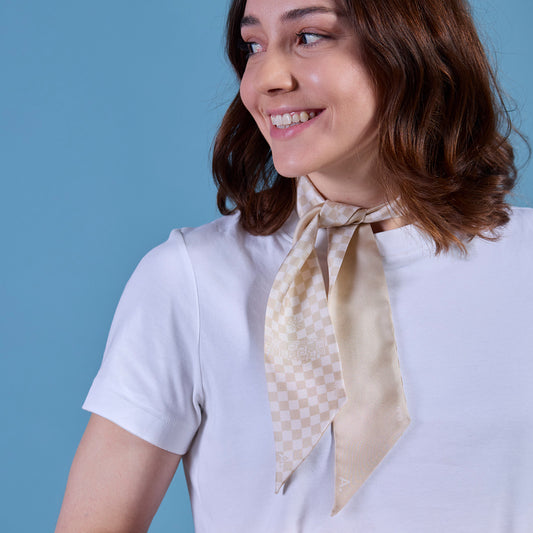 Seidentuch Twilly N°10 – Beige/ Off-White